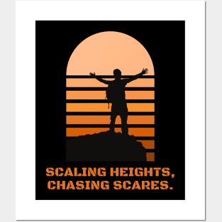 Scaling Heights, Chasing Scares. Halloween, hiking, adventure, outdoors Posters and Art